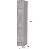 Casiers, 6 niveaux, 12" x 18" x 76", Acier, Gris, D&eacute;mont&eacute; FMT Sales Ltd