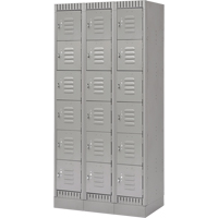 Lockers, 6 -tier, Bank of 3, 36" x 18" x 76", Steel, Grey, Knocked Down FMT Sales Ltd