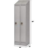 Lockers, Bank of 2, 24" x 18" x 86", Steel, Grey, Knocked Down FMT Sales Ltd