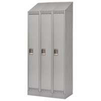 Lockers, Bank of 3, 36" x 18" x 86", Steel, Grey, Knocked Down FMT Sales Ltd