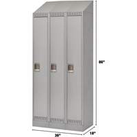 Lockers, Bank of 3, 36" x 18" x 86", Steel, Grey, Knocked Down FMT Sales Ltd