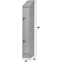 Casiers, 2 niveaux, 12" x 18" x 86", Acier, Gris, D&eacute;mont&eacute; FMT Sales Ltd