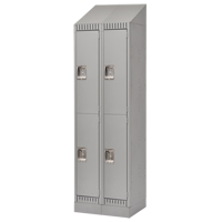 Casiers assembl&eacute;s, 2 niveaux, Bloc de 2, 24" x 18" x 72", Acier, Gris, Rivet (assembl&eacute;) FMT Sales Ltd