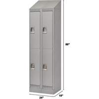 Casiers, 2 niveaux, Bloc de 2, 24" x 18" x 86", Acier, Gris, D&eacute;mont&eacute; FMT Sales Ltd