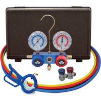 Jeu de manom&egrave;tres collecteurs pour automobile avec coupleurs manuels et robinet perce-canette lat&eacute;rale 3-in-1 FMT Sales Ltd