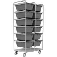 Mobile Tub Rack, Double-sided, 12 bins, 26" W x 36" D x 74" H FMT Sales Ltd