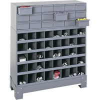 Unit&eacute; de stockage modulaire pour petites pi&egrave;ces, Acier, 18 tiroirs, 33-3/4" x 12-1/4" x 40-1/2", Gris FMT Sales Ltd