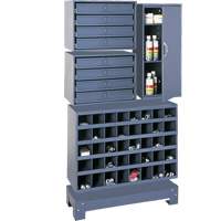 Unit&eacute; de stockage modulaire pour petites pi&egrave;ces, Acier, 8 tiroirs, 33-3/4" x 12-1/4" x 59-5/8", Gris FMT Sales Ltd