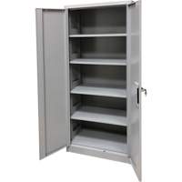 Armoire de rangement, Acier, 4 Tablettes, 66" h x 30" la x 15" P, Gris FMT Sales Ltd