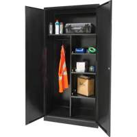 Armoire de rangement combin&eacute;e, 36" la x 18" p x 72" h, Noir FMT Sales Ltd