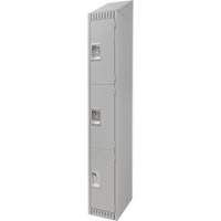 Lockers, 3 -tier, 12" x 18" x 82", Steel, Grey, Knocked Down FMT Sales Ltd