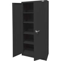 Armoire d'entreposage, Acier, 4 Tablettes, 66" h x 30" la x 15" P, Noir FMT Sales Ltd