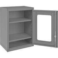 Wall-Mountable Storage Cabinet with Clearview Doors, 26-15/16" H x 18-1/8" W x 13-11/16" D, 2 Shelves, Steel, Grey FMT Sales Ltd