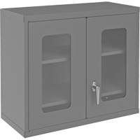 Wall-Mountable Storage Cabinet with Clearview Doors, 26-15/16" H x 29-7/8" W x 13-11/16" D, 2 Shelves, Steel, Grey FMT Sales Ltd