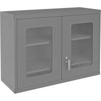 Wall-Mountable Storage Cabinet with Clearview Doors, 26-15/16" H x 35-7/8" W x 13-11/16" D, 2 Shelves, Steel, Grey FMT Sales Ltd