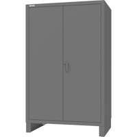 Cabinet with Recessed Pegboard Doors, Steel, 4 Shelves, 78" H x 48" W x 30" D, Grey FMT Sales Ltd