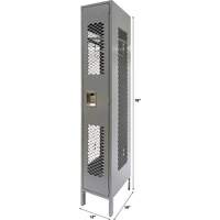 Vented Lockers, 12" x 18" x 78", Steel, Grey, Knocked Down, Perforated FMT Sales Ltd