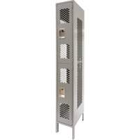 Vented Lockers, 2 -tier, 12" x 18" x 78", Steel, Grey, Knocked Down, Perforated FMT Sales Ltd