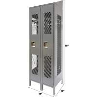 Casiers ventil&eacute;s, Bloc de 2, 24" x 18" x 88", Acier, Gris, D&eacute;mont&eacute;, Perfor&eacute; FMT Sales Ltd
