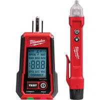 Voltage Detector with LED & GFCI Receptacle Tester Kit, 50 V - 1000 V, Display & Sound Alert FMT Sales Ltd