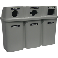 Recycling Containers Bullseye, Curbside, Plastic, 3 x 22 US Gal. FMT Sales Ltd