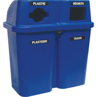 Recycling Containers Bullseye, Curbside, Plastic, 2 x 22 US gal. FMT Sales Ltd