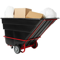 Tilt Truck, Black Recycled Plastic, 1/2 cu.yd., 1400 lbs. Load Capacity FMT Sales Ltd