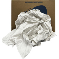 Chiffons recycl&eacute;s, Coton, Blanc, 20 lb FMT Sales Ltd