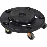 Waste Container Dolly, Polypropylene, Black, Fits: 24" Dia. FMT Sales Ltd