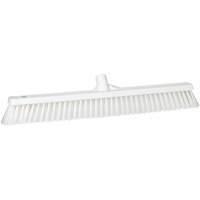 Combo Bristle Push Broom, Coarse/Fine Bristles, 24", Polyester, White FMT Sales Ltd