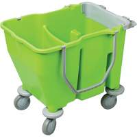 Double Mop Bucket with Wringer, 3.75 US Gal. (60 qt.) Capacity, Green FMT Sales Ltd