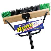 Ryno Push Broom with Braced Handle, 18", Stiff, PVC Bristles FMT Sales Ltd