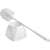 Brosse &agrave; cuvettes avec coupelle, 15-1/2" l, Soies Polypropyl&egrave;ne, Blanc FMT Sales Ltd