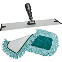 Dust Mop Pad & Frame, Hook and Loop Style, Polyester, 18" L x 5-3/4" W FMT Sales Ltd