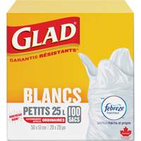 Petits sacs &agrave; ordures 25 L avec Febreze, R&eacute;gulier, 20" la x 20" lo, Blanc FMT Sales Ltd