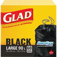 Sacs &agrave; ordures 90 L, R&eacute;gulier, 30" la x 33" lo, Noir FMT Sales Ltd