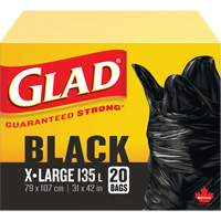 135L Garbage Bags, Regular, 31" W x 42" L, Black FMT Sales Ltd