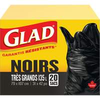 135L Garbage Bags, Regular, 31" W x 42" L, Black FMT Sales Ltd
