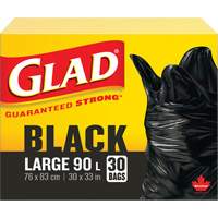 90L Garbage Bags, Regular, 30" W x 33" L, Black FMT Sales Ltd