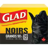 90L Garbage Bags, Regular, 30" W x 33" L, Black FMT Sales Ltd
