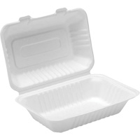 Contenants &agrave; charni&egrave;re pour nourriture compostable, Bagasse, Rectangulaire FMT Sales Ltd