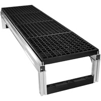 Trousse de plateforme de travail modulaire en aluminium &agrave; drainage ouvert FOUNDATION, 18" la x 72" pr, Capacit&eacute; de 400 lb, Enti&egrave;rement soud&eacute; FMT Sales Ltd