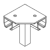 Floor Mount Curtain Partition 90° Corner Connector FMT Sales Ltd