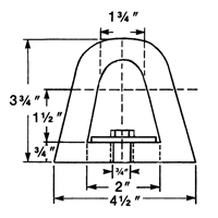 D&eacute;fenses de quai en caoutchouc refoul&eacute;, Caoutchouc, 4-1/2" la x 12" lo x 3-3/4" p FMT Sales Ltd