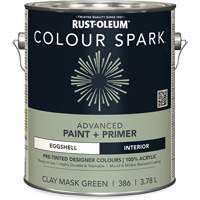Colour Spark Interior Pre-Tinted Paint + Primer Wall Paint, Clay Mask Green, Eggshell, 3.78 L, Gallon FMT Sales Ltd