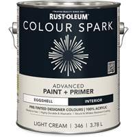 Colour Spark Interior Pre-Tinted Paint + Primer Wall Paint, White Cotton, Semi-Gloss, 3.78 L, Gallon FMT Sales Ltd