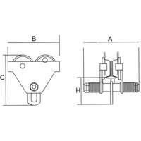 Adjustable Trolley with Safety Plates, 6000 lbs. (3 tons) FMT Sales Ltd