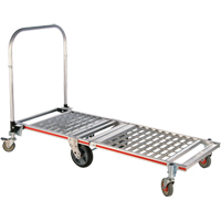Chariot &agrave; plateforme repliable &agrave; six roues, Aluminium, 1550 lb, 61-7/8" lo x 23-1/4" la, Hauteur 39" FMT Sales Ltd