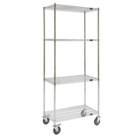 Wire Shelf Cart, Chrome Plated, 36" x 80" x 18", 800 lbs. Capacity FMT Sales Ltd