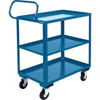 Chariot ergonomique &agrave; tablettes, 800 lb Capacit&eacute;, Acier, 20" la x 37" ha x 32" p, Bordure vers le haut FMT Sales Ltd
